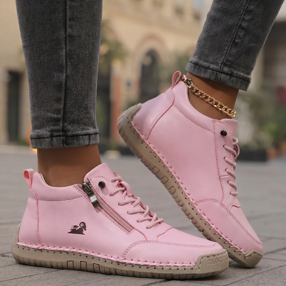 Schreiner - Lace-Up Zip Sneakers with Contrast Stitching
