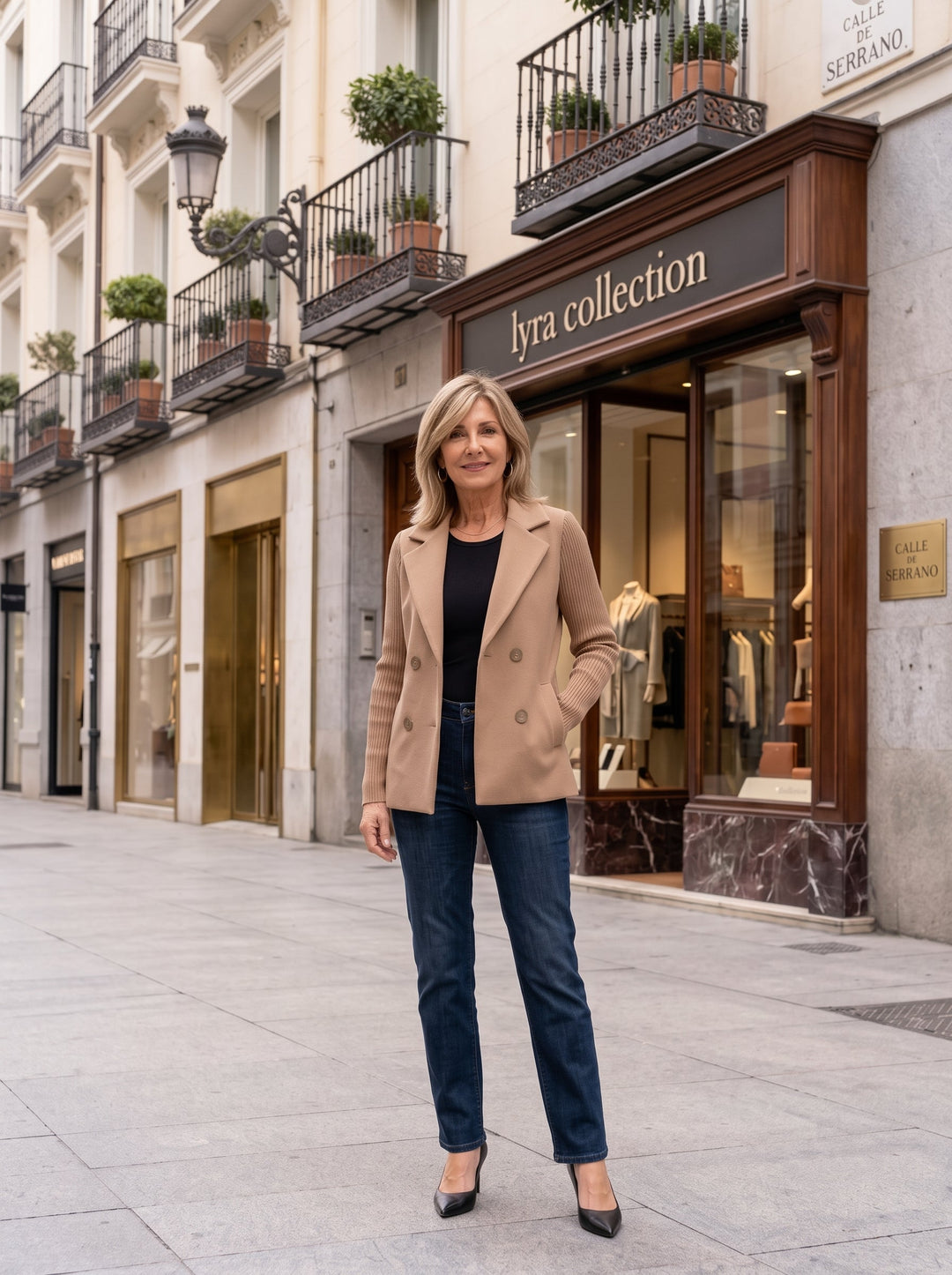 Nahide - Blazer With Ribbed Sleeves and Lapel Collar