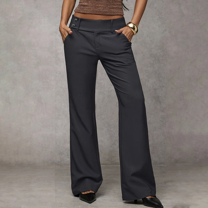 Savena - Flared Wide Leg Suit Trousers