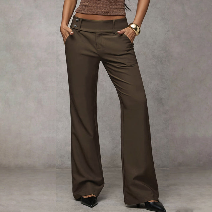 Savena - Flared Wide Leg Suit Trousers