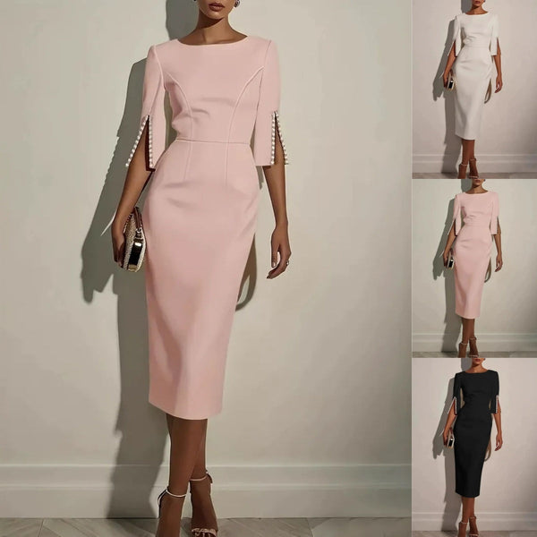 Sejina - Slim Fit Split Sleeve Pencil Dress