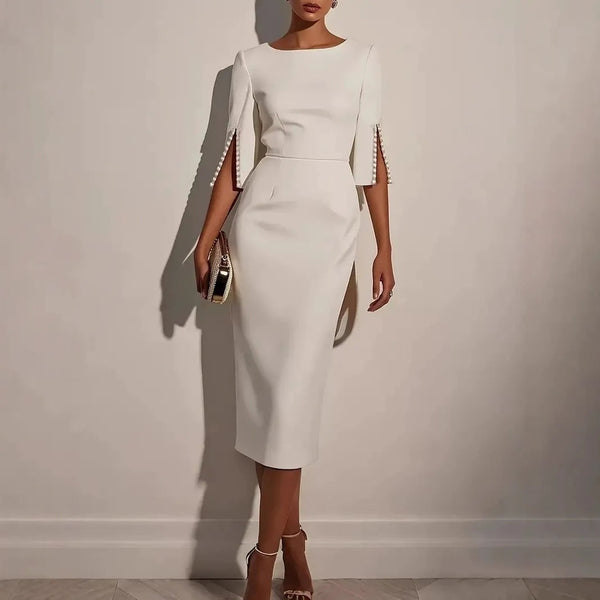 Sejina - Slim Fit Split Sleeve Pencil Dress