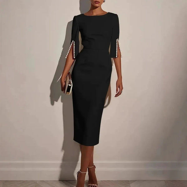 Sejina - Slim Fit Split Sleeve Pencil Dress