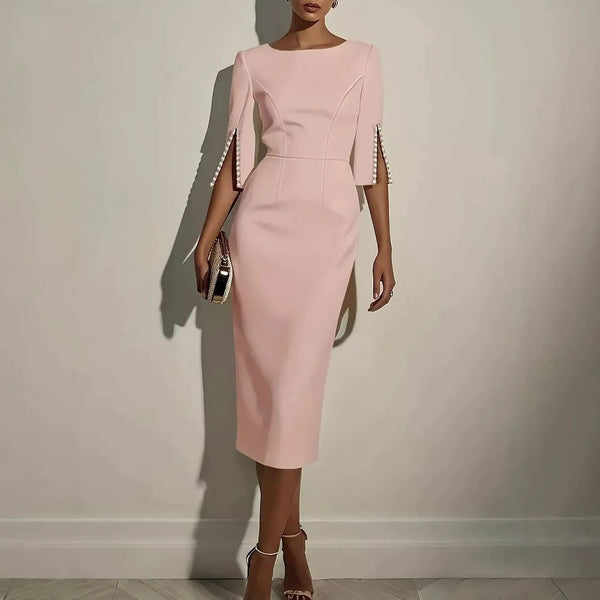 Sejina - Slim Fit Split Sleeve Pencil Dress