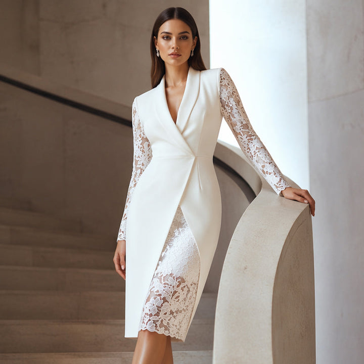 Wenina - Bodycon Dress With Lace Sleeves