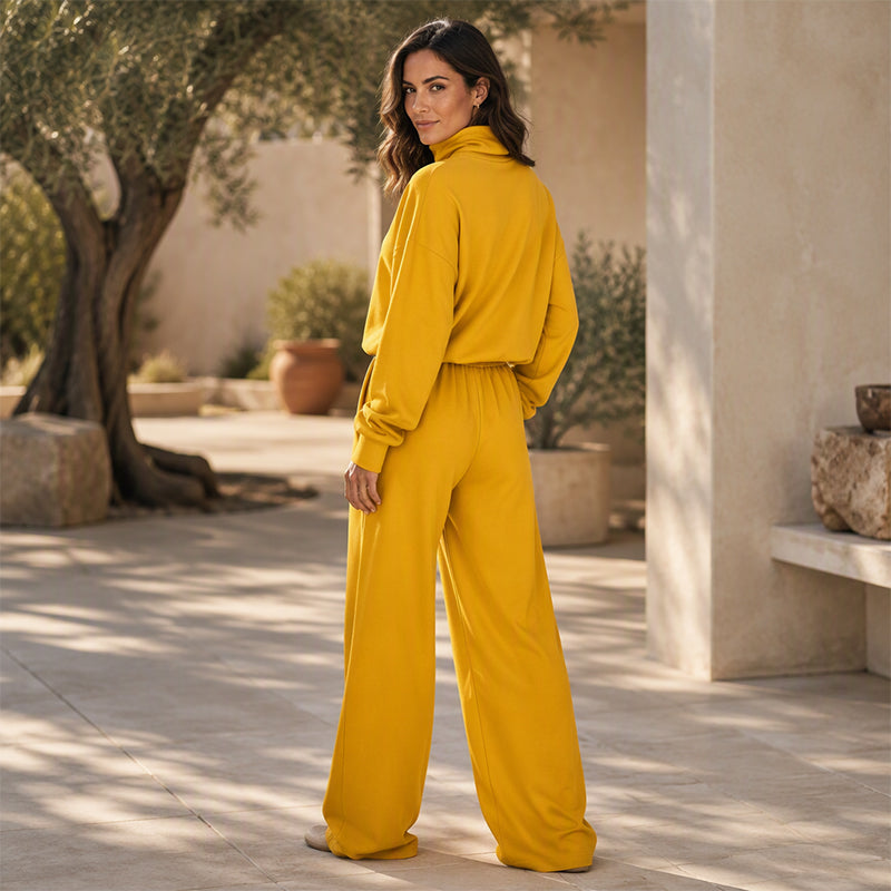 Phylles - Turtleneck Wide Leg Two Piece Set
