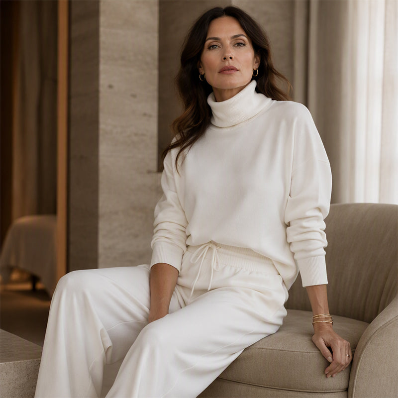 Phylles - Turtleneck Wide Leg Two Piece Set