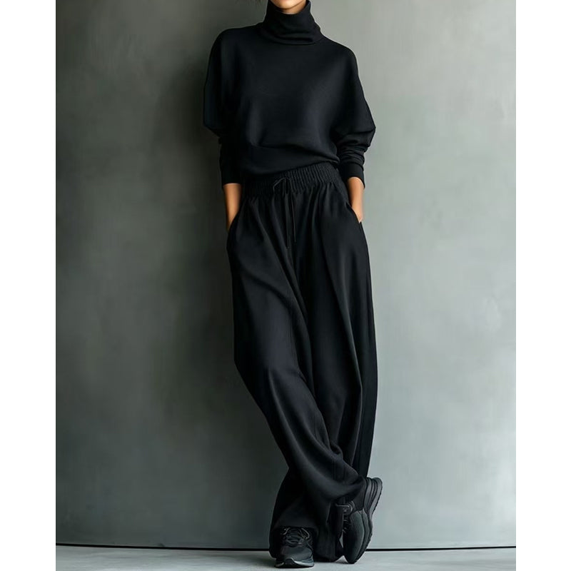 Phylles - Turtleneck Wide Leg Two Piece Set