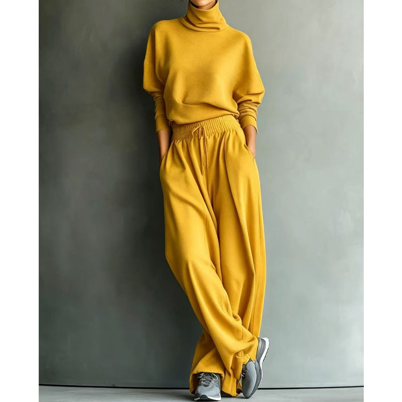Phylles - Turtleneck Wide Leg Two Piece Set