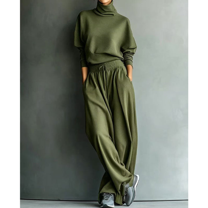 Phylles - Turtleneck Wide Leg Two Piece Set