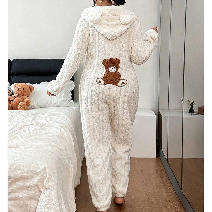 Selia - Cable Knit Warmth Hooded Jumpsuit