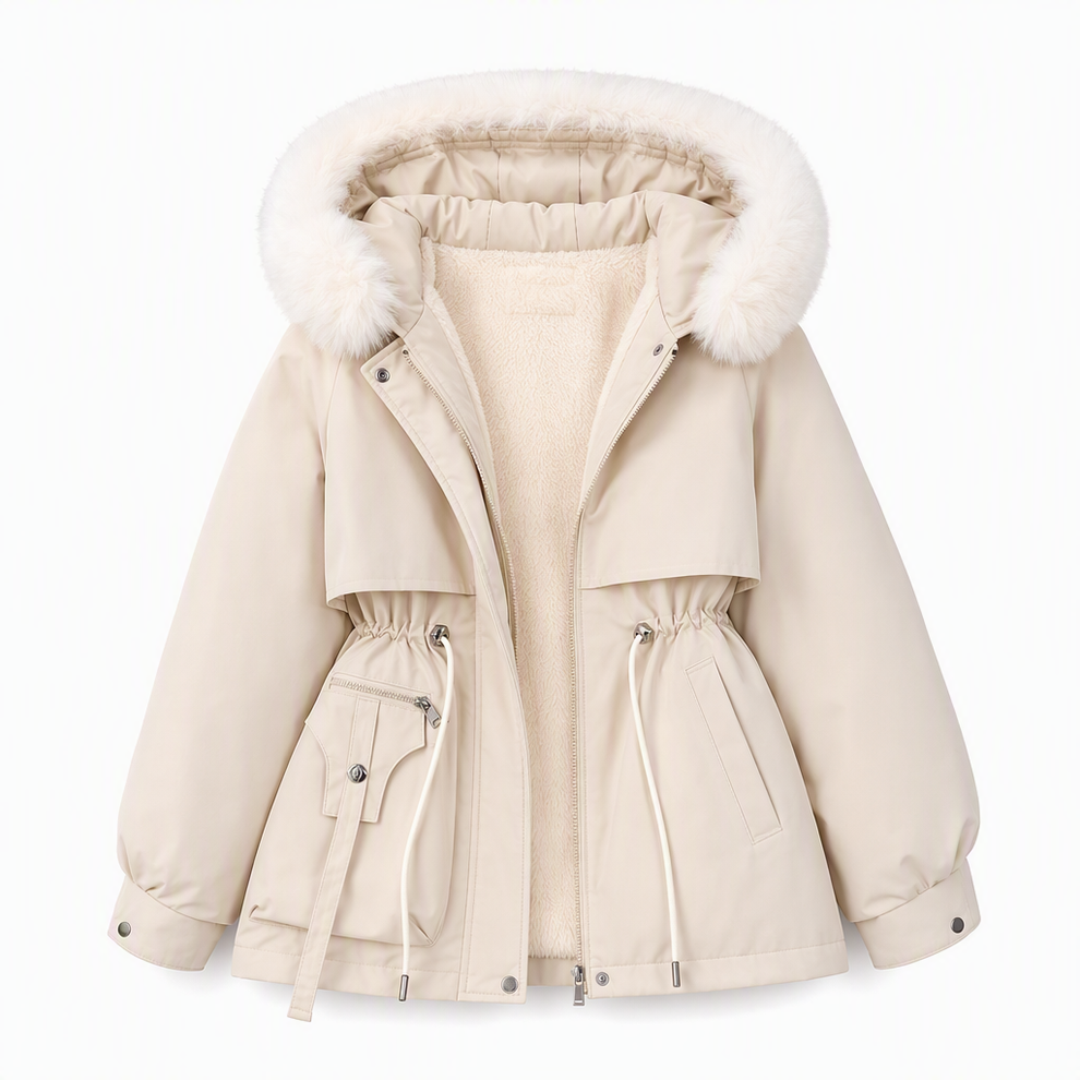 Wenqing - Faux Fur Hooded Winter Jacket