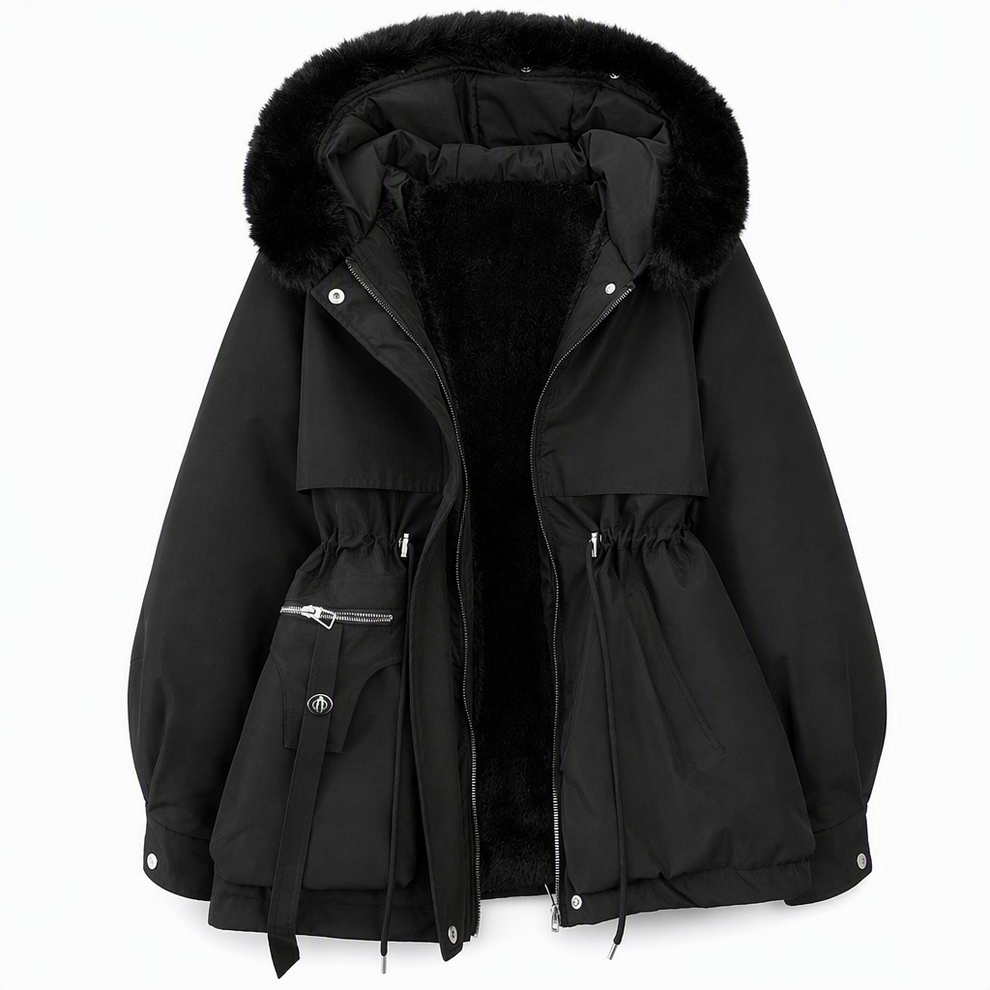 Wenqing - Faux Fur Hooded Winter Jacket