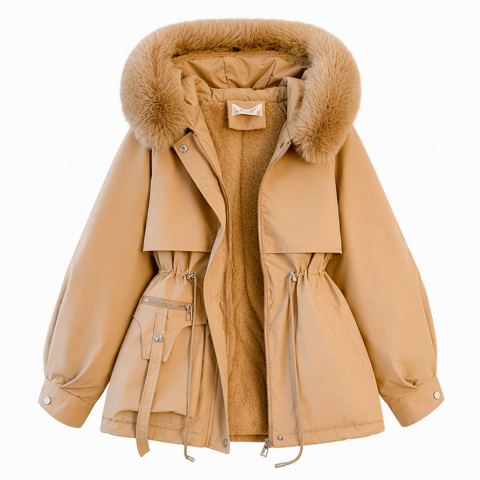 Wenqing - Faux Fur Hooded Winter Jacket