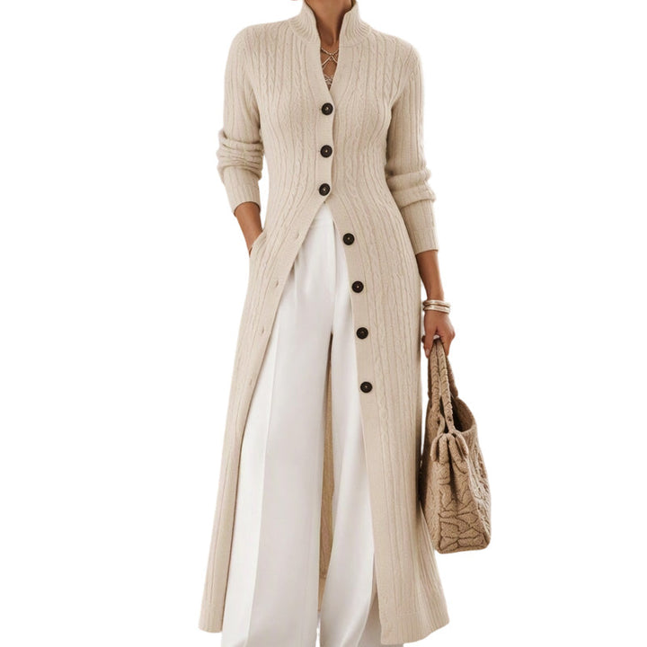 Noreena - Cardigan with Cable Knit and Button Closure