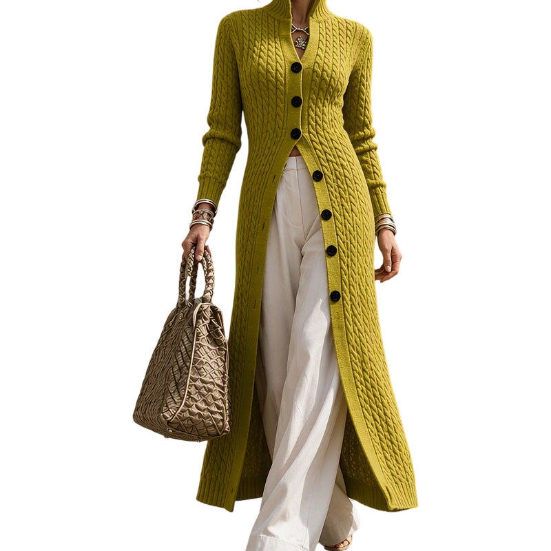 Noreena - Cardigan with Cable Knit and Button Closure