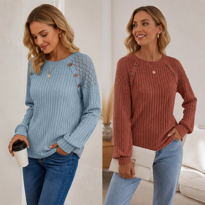 Zamila - Long Sleeve Ribbed Knit Top