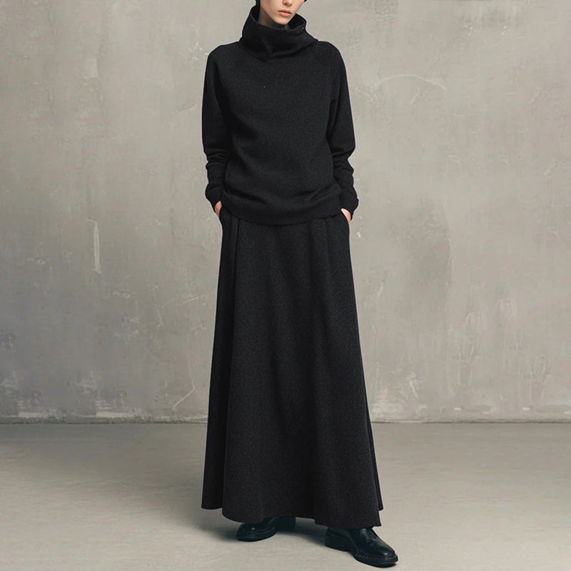 Gizem - Polo Shirt And Maxi Skirt Set