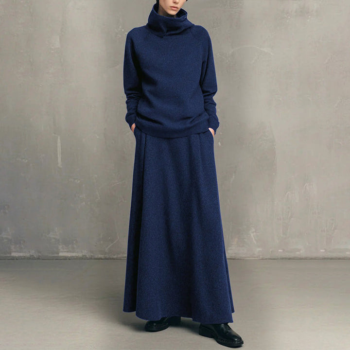 Gizem - Polo Shirt And Maxi Skirt Set