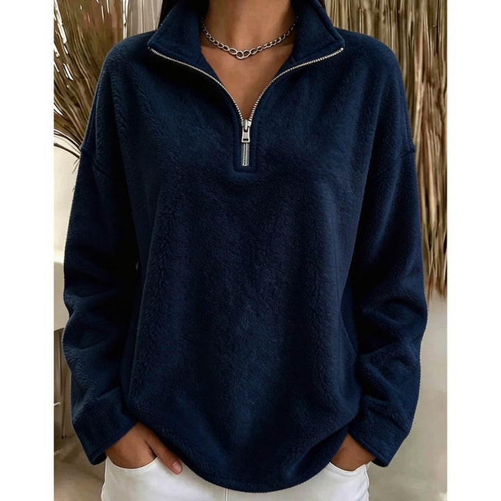 Akino - Fleece Pullover With Half Zip and Collar