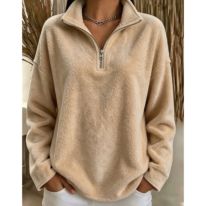 Akino - Fleece Pullover With Half Zip and Collar