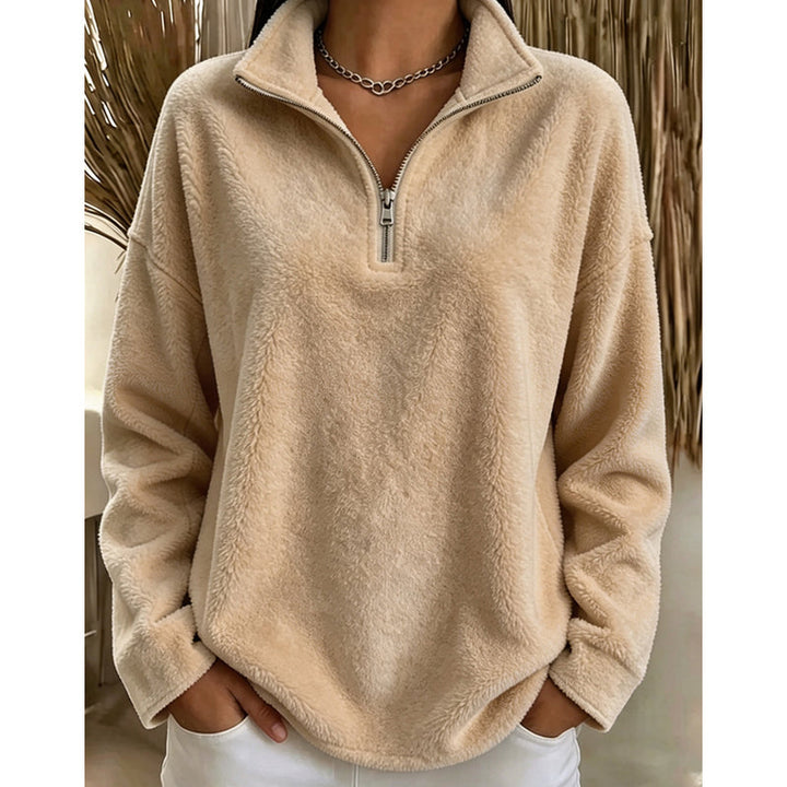 Akino - Fleece Pullover With Half Zip and Collar