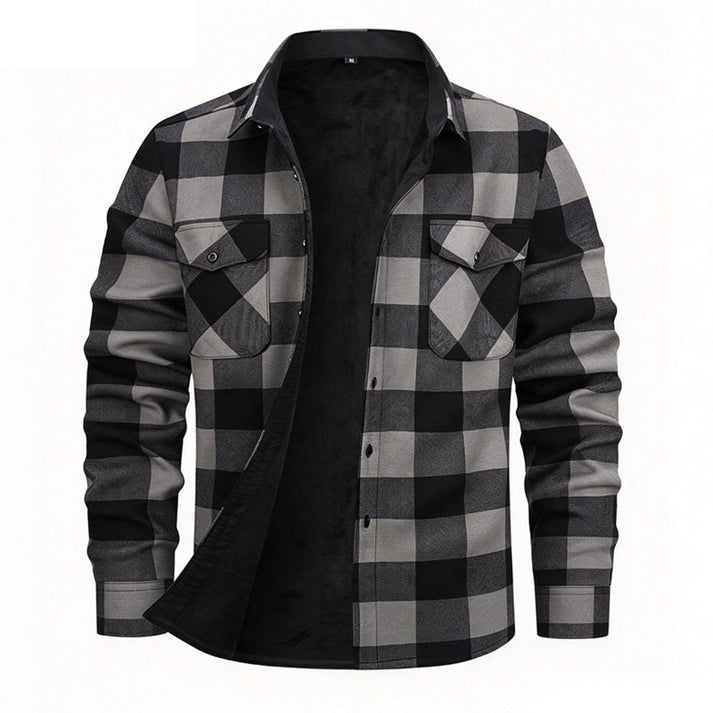 Lisander - Warm Flannel Shirt Jacket With Check Pattern