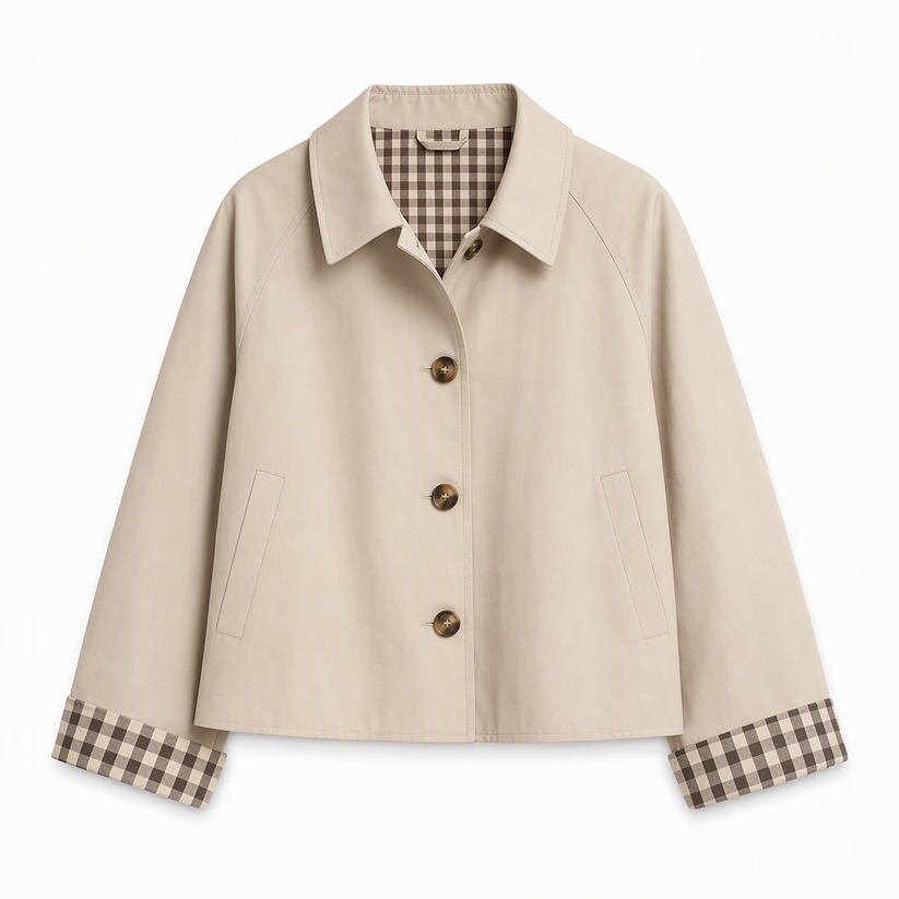 Nebila - Single Breasted Long Sleeve Sleeve Coat