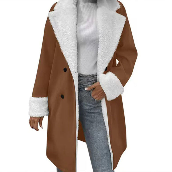 Lenkyna - Long Coat With Fleece Collar and Cuffs