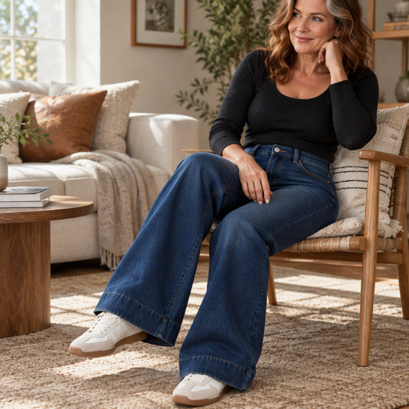 Naryna - Jeans With Wide Legs And High waist