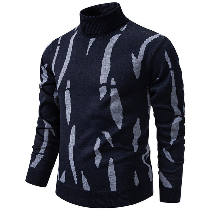 Tyrel - Casual Knitted Sweater With Abstract Print