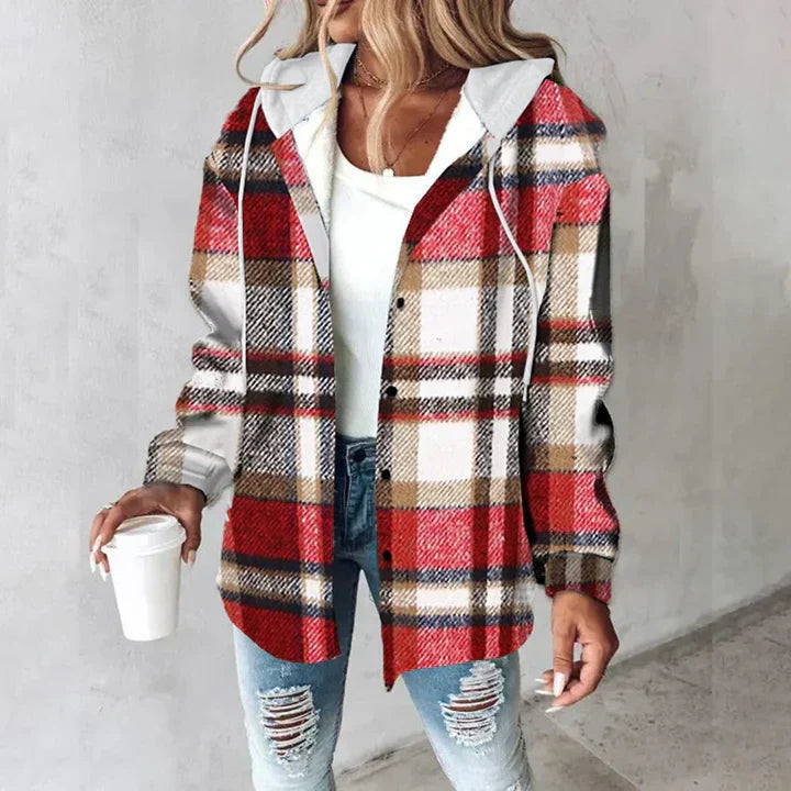 Gaynor - Jacket With Plaid Pattern and Drawstring Hood