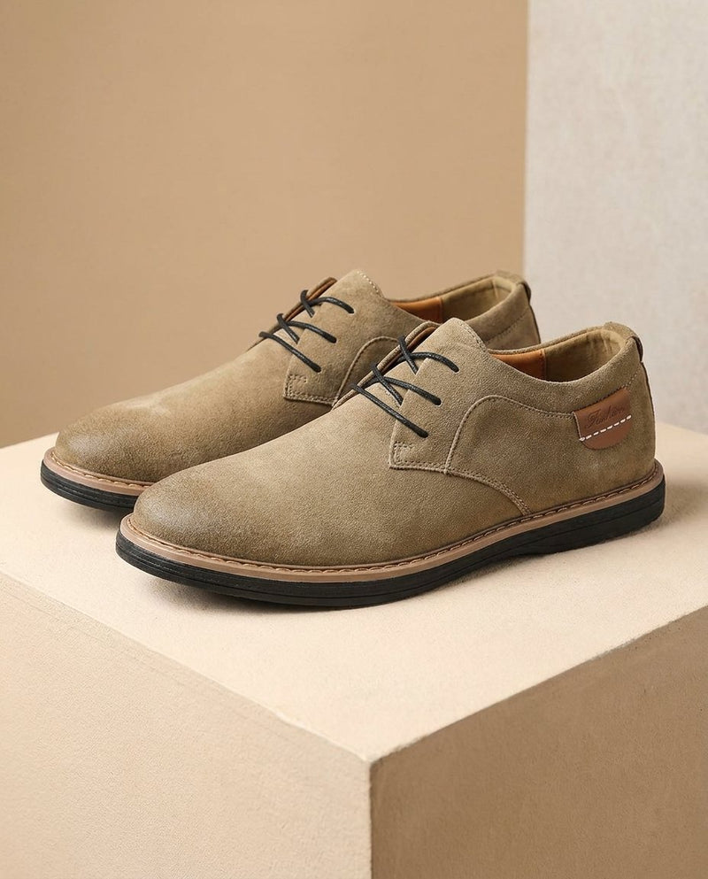 Erling - Suede Lace-Up Shoes With Contrast Stitching