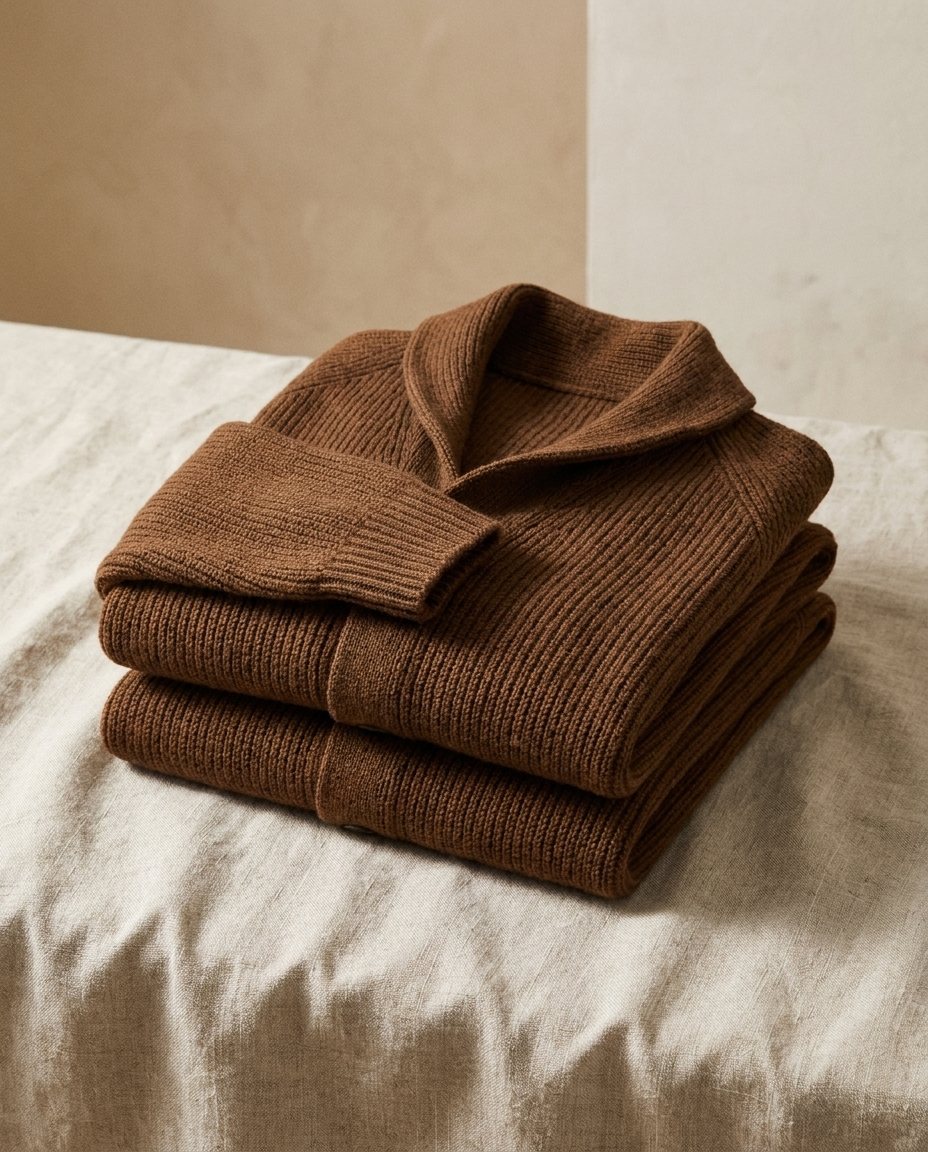 Jirri - Shawl Collar Button-Up Knit Cardigan