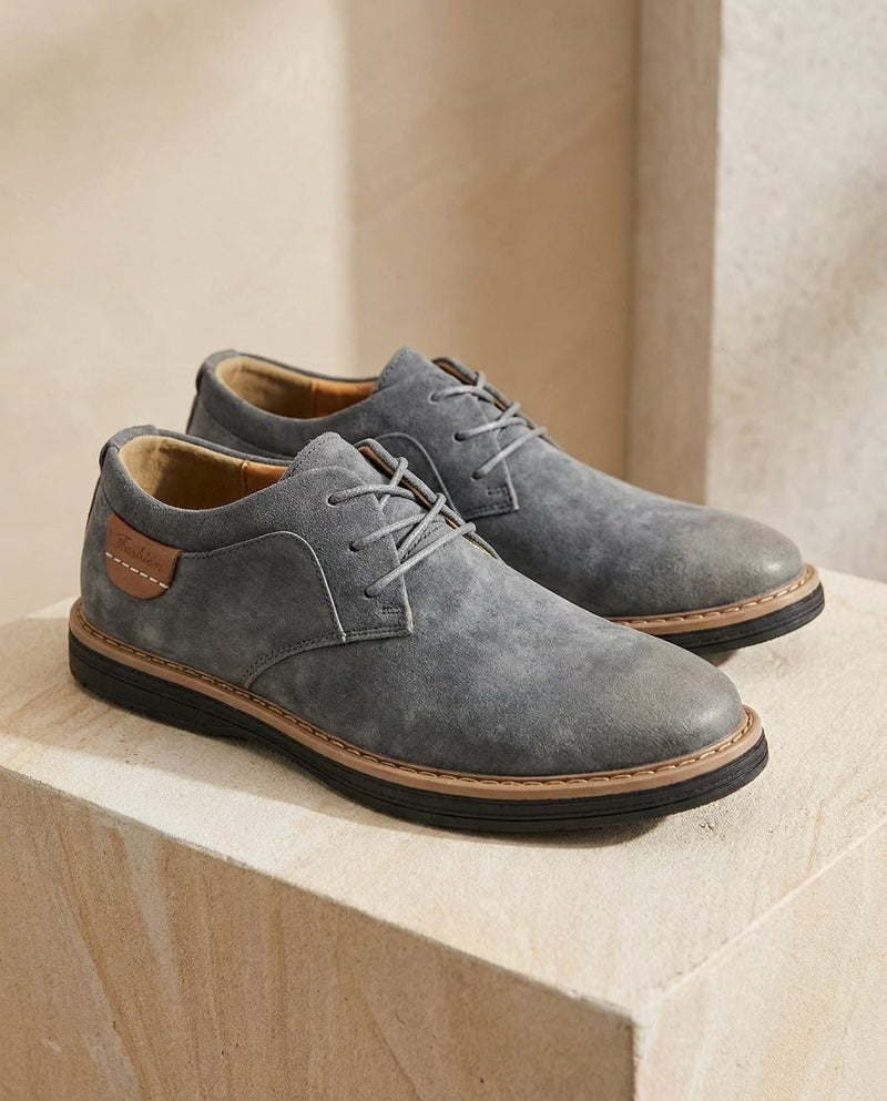 Erling - Suede Lace-Up Shoes With Contrast Stitching