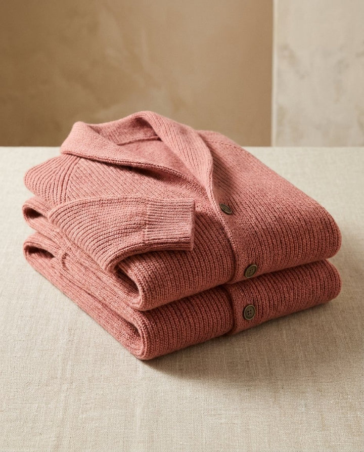 Jirri - Shawl Collar Button-Up Knit Cardigan