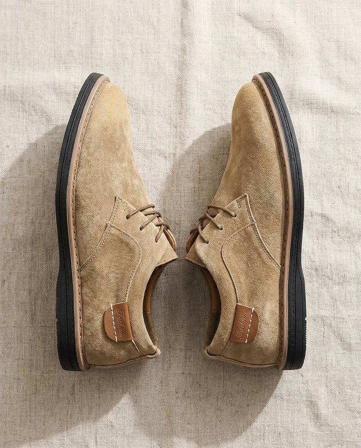 Erling - Suede Lace-Up Shoes With Contrast Stitching