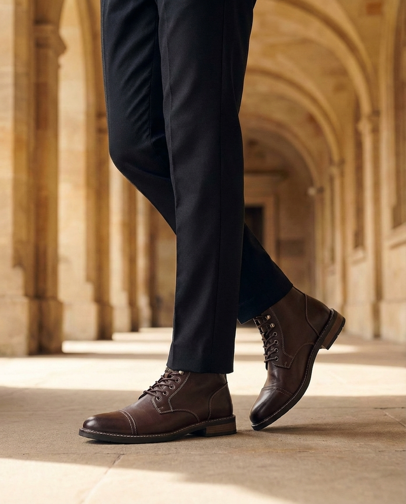 Andersan - Lace Up Leather Boots