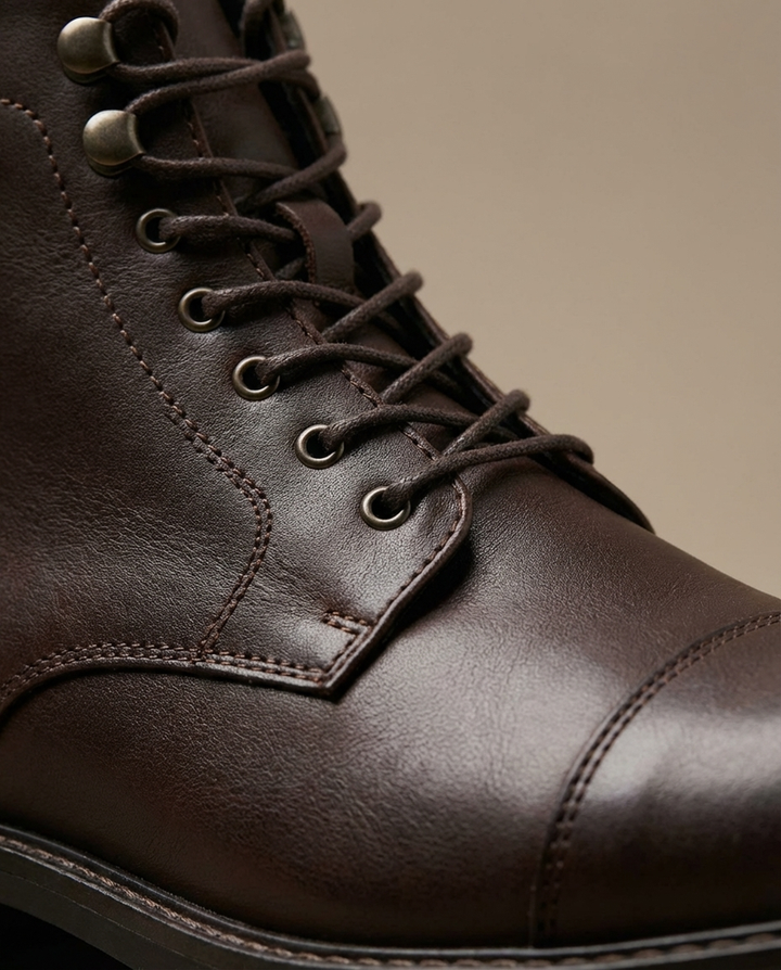 Andersan - Lace Up Leather Boots