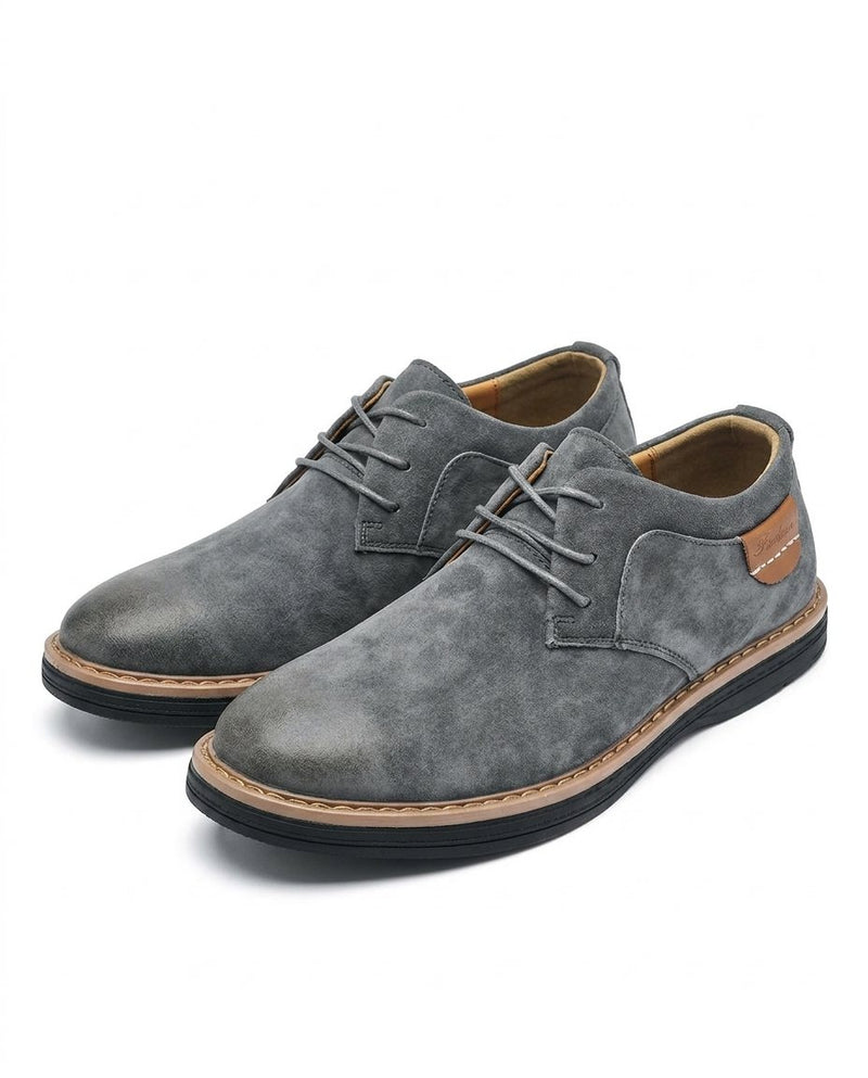 Erling - Suede Lace-Up Shoes With Contrast Stitching