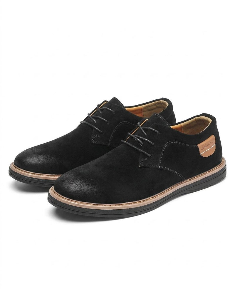 Erling - Suede Lace-Up Shoes With Contrast Stitching