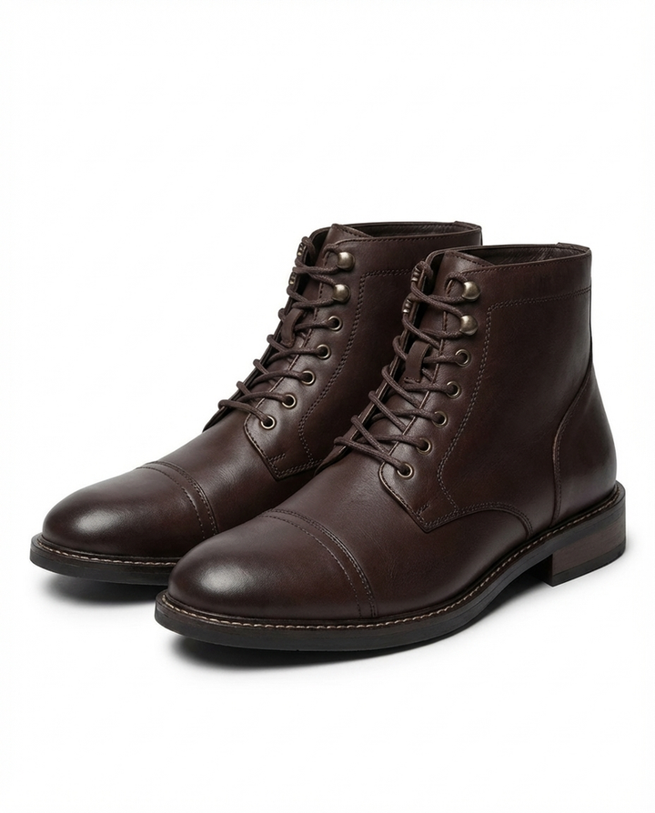 Andersan - Lace Up Leather Boots