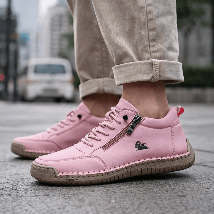 Kanning - Lace-Up Sneakers With Side Zipper