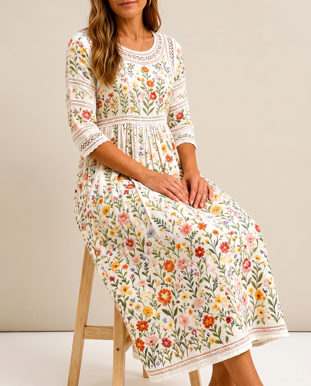 Lejina - Flower Meadow Charm Midi Dress