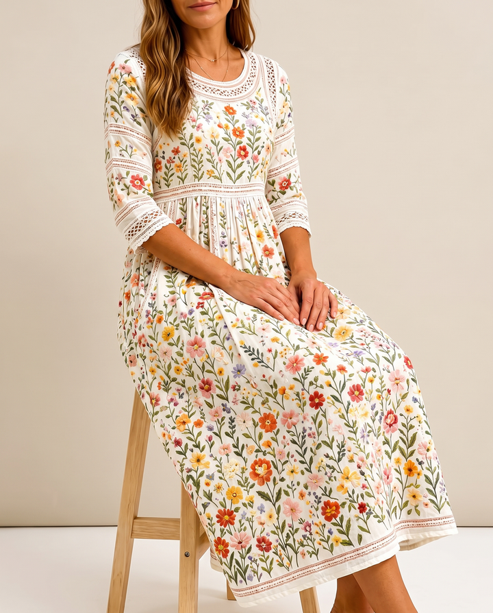 Lejina - Flower Meadow Charm Midi Dress