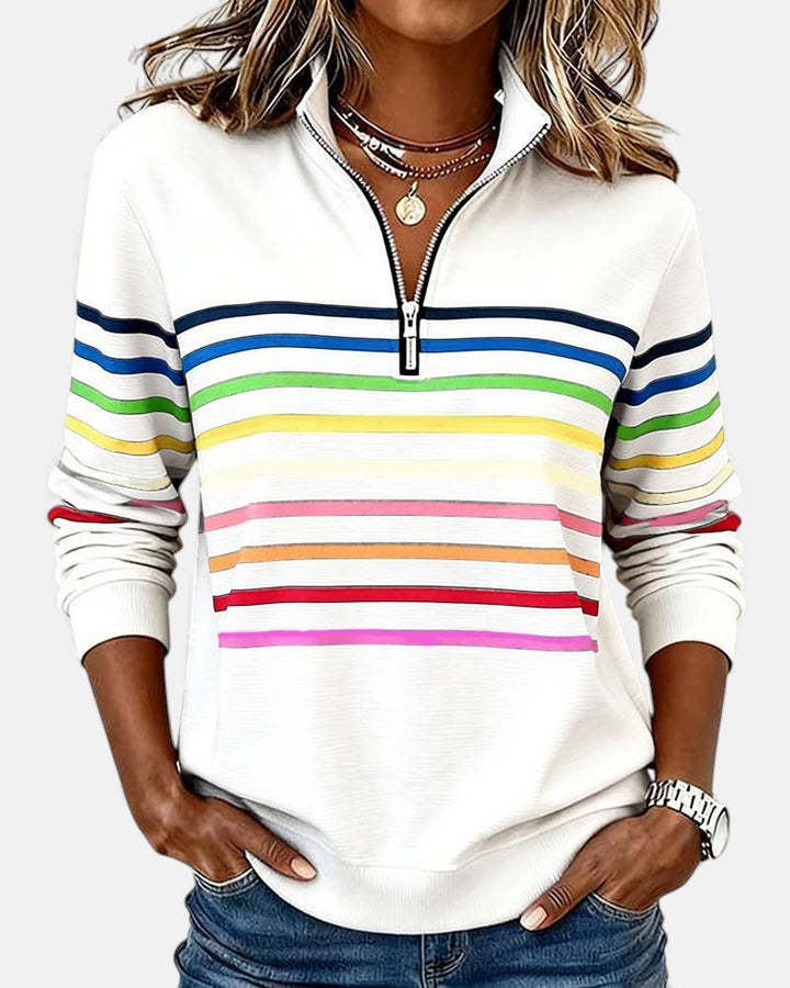 Mourinda - Striped Quarter Length Sweatshirt