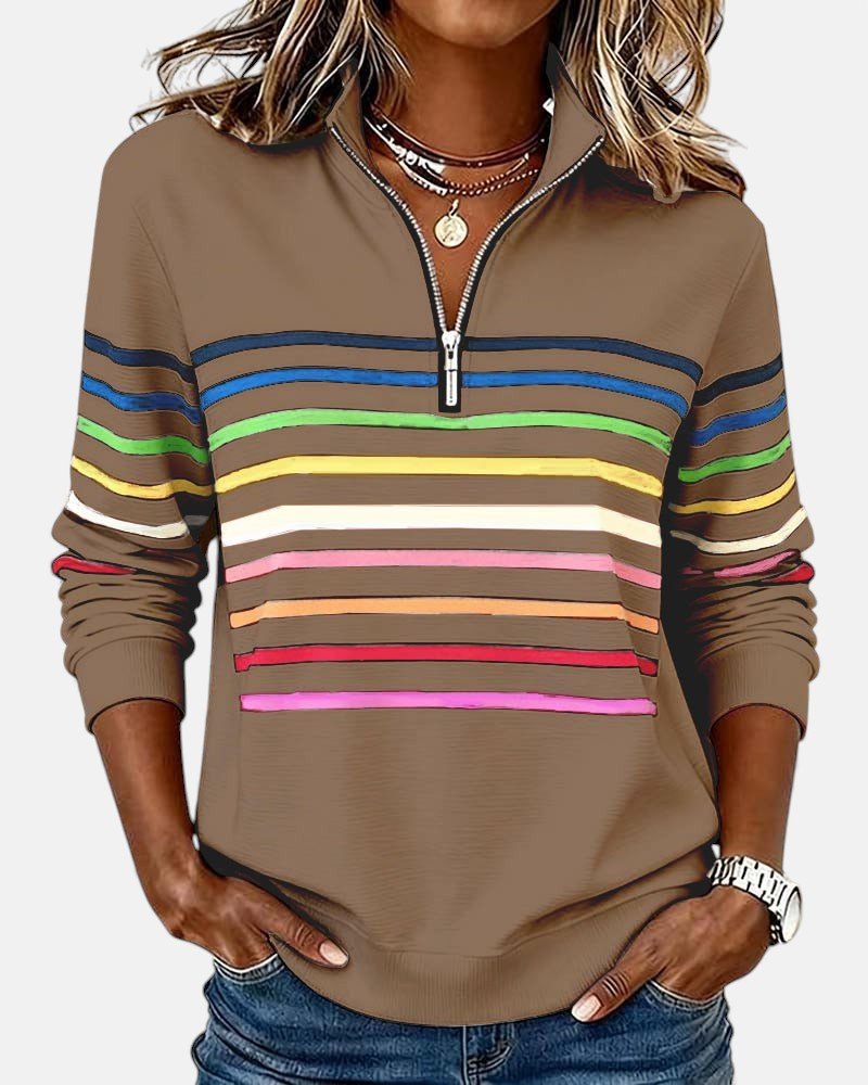 Mourinda - Striped Quarter Length Sweatshirt