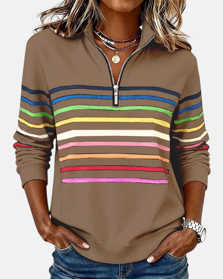 Mourinda - Striped Quarter Length Sweatshirt