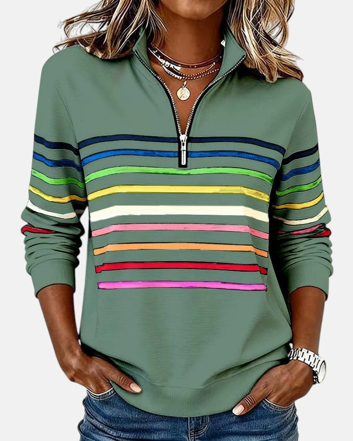 Mourinda - Striped Quarter Length Sweatshirt